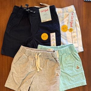 Gap and Cat & Jack Kids' 4-Pack Pull-On Shorts - Navy, Light Blue, Gray, Mint